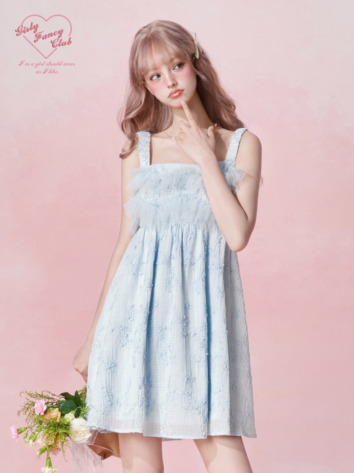 Baby Blue Fairy Floral Mini Dress