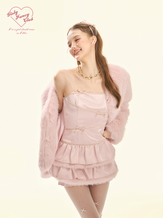 Vintage Sweetheart Pearl Pink Satin Mini Dress