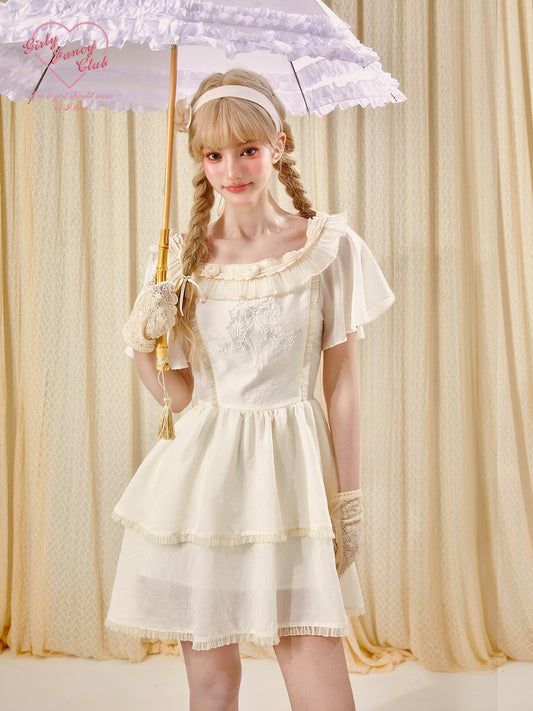 Soft Beige Rayon Blend Mini Dress