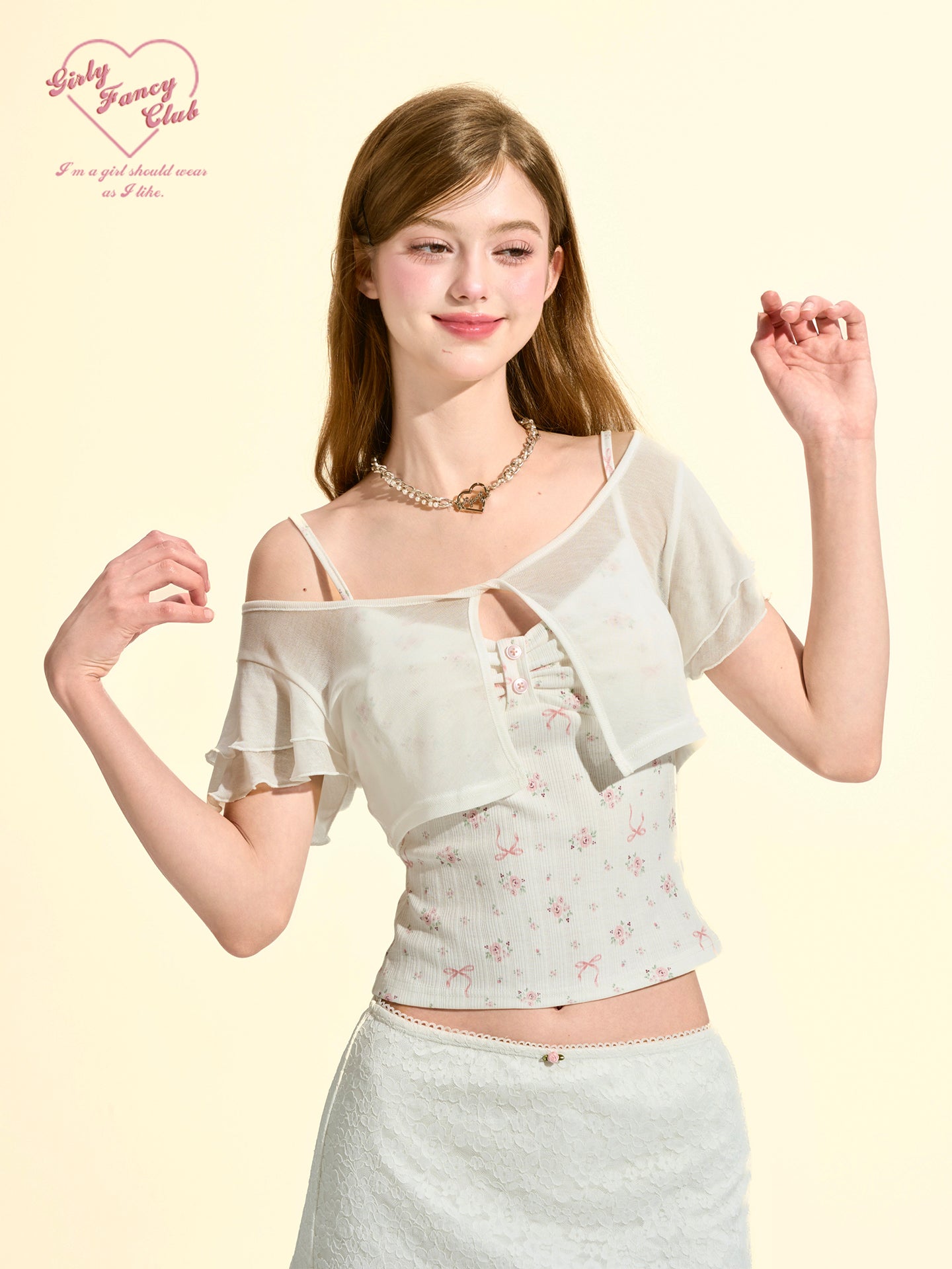 Lace Trim Cropped Knit Shrug