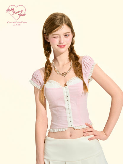 Sweet French-Inspired Ruffle Top