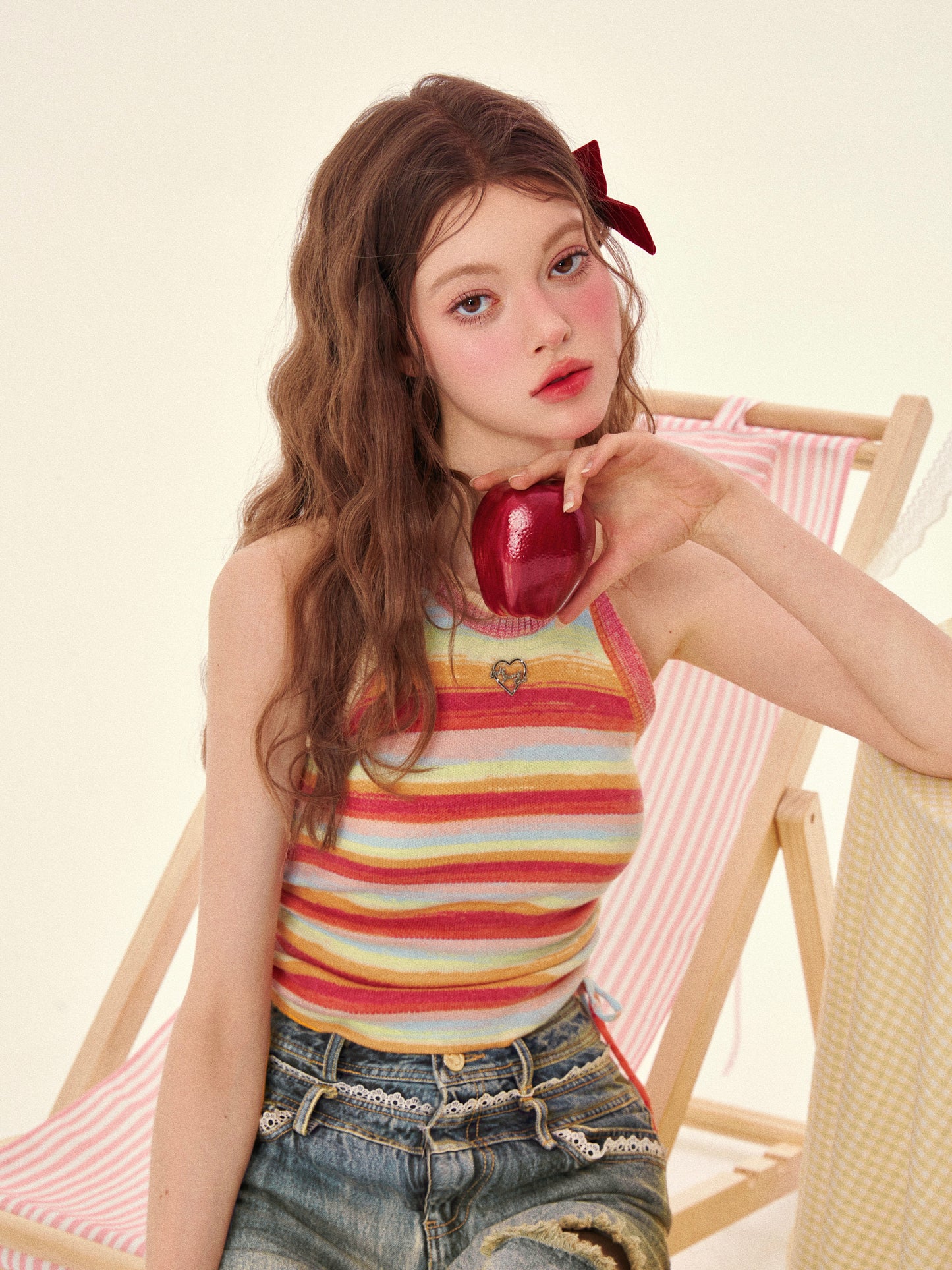 Rainbow Stripe Knit Cami Top – Colorful Summer Tank