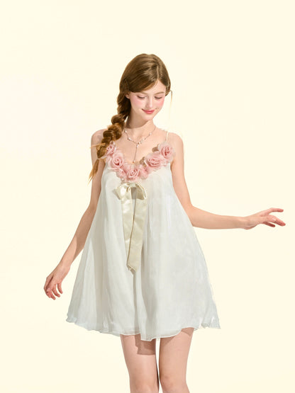 Pink and White Sweet &amp; Flirty Padded Cami Top