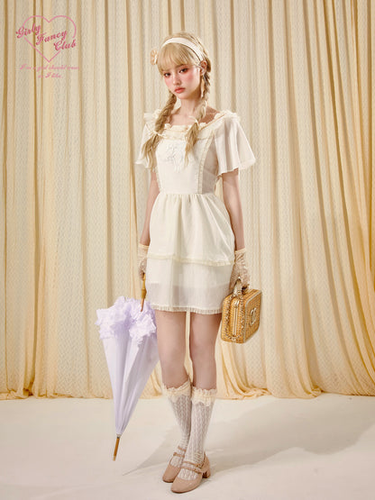 Soft Beige Rayon Blend Mini Dress