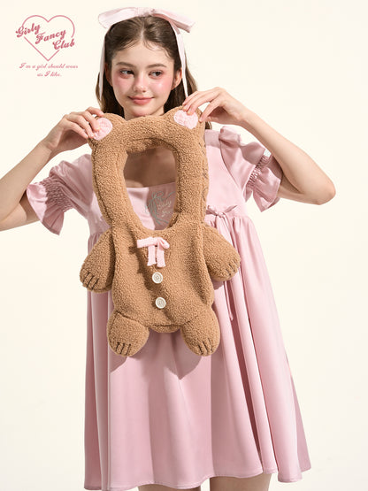 Brown Fleece Tote Bag