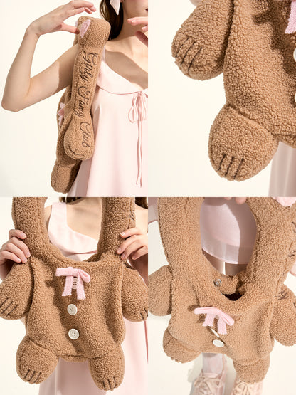Brown Fleece Tote Bag