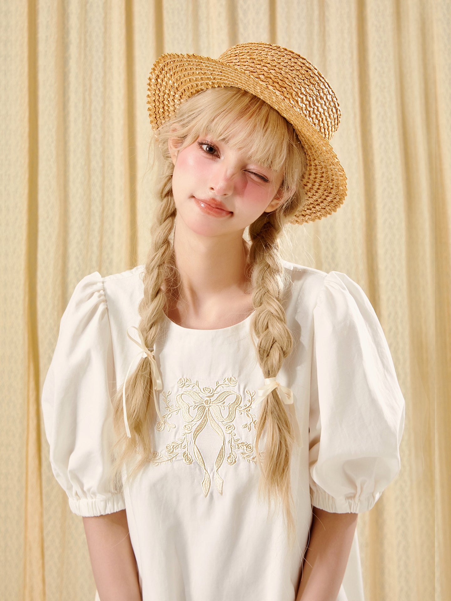 Soft Beige Tencel Cotton Mini Dress