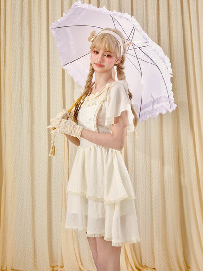 Soft Beige Rayon Blend Mini Dress