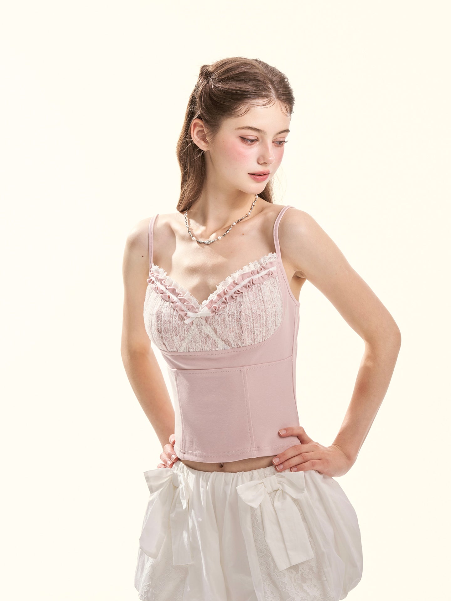 Sweetheart Bloom Pink Lace Floral Cami Top