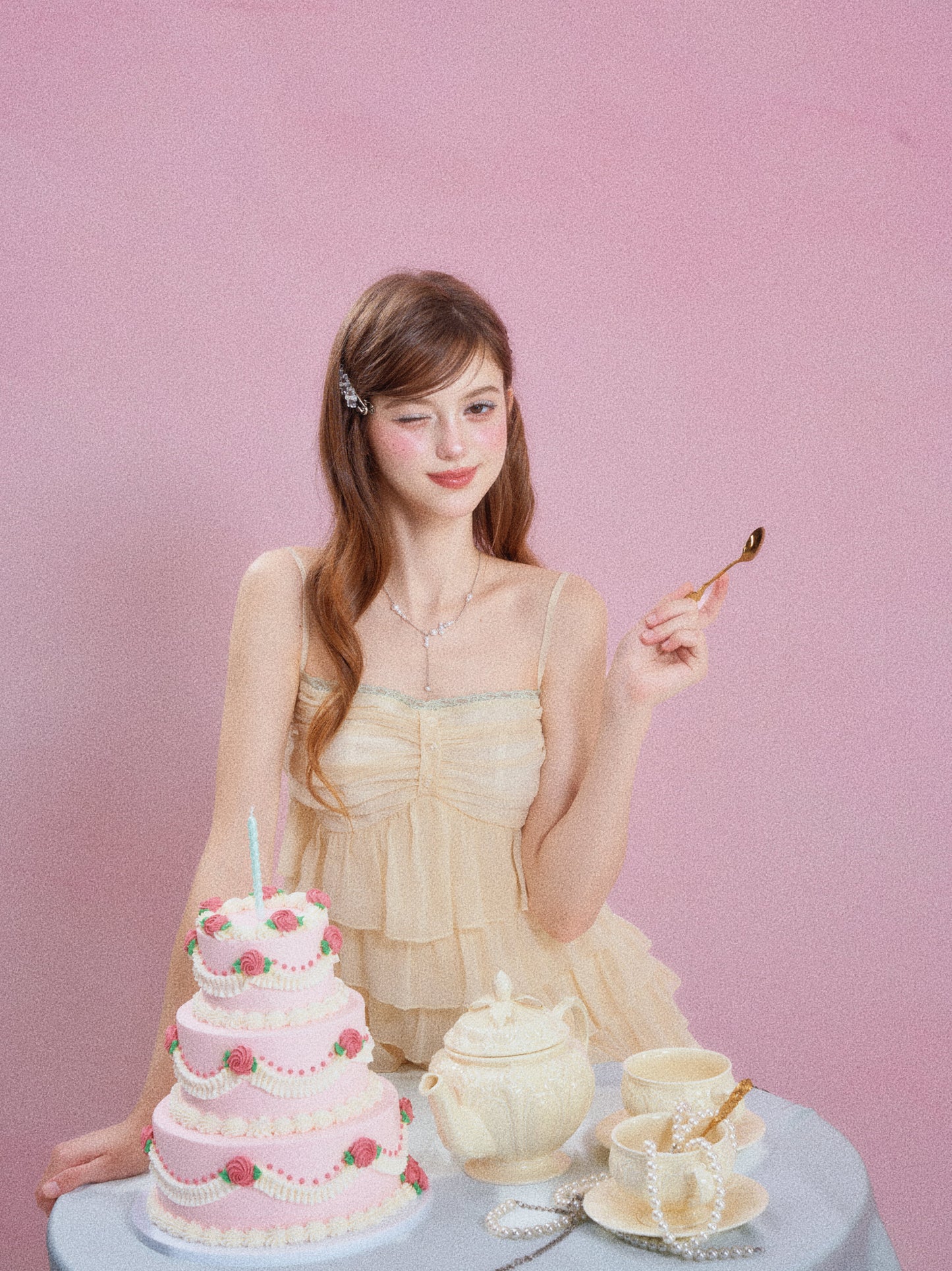 Yellow Ruffle Tiered Cami Dress Women Summer Sleeveless Flowy Cake Dress Slim Fit